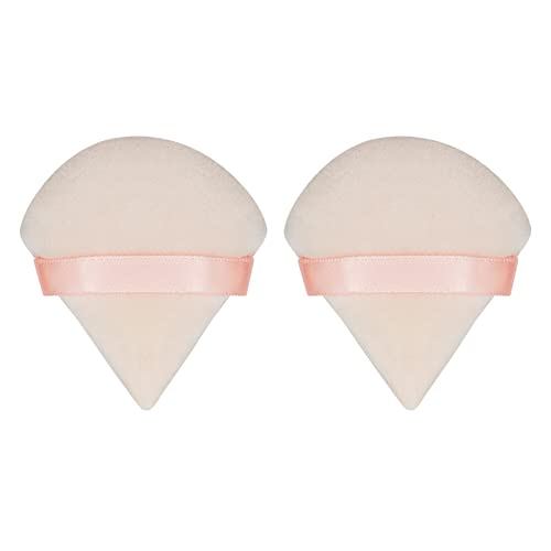 Flytianmy 2Pcs Triangle Powder Puffs, Face Makeup Puff for Body Loose Powder Beauty Makeup Tool Nude