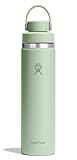 Hydro Flask Water Bottle - Insulated Stainless Steel - Wide Mouth Chug Lid, Non Spill, Leakproof in 24 Oz Aloe Green