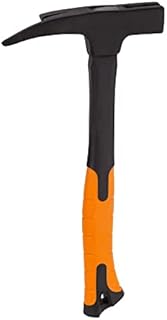 MIVOS Roofing Hammer 600 g Head Weight 2K Fibreglass Handle Carpenter's Hammer with Magnetic Nail Holder Claw Hammer with Fibreglass Anti-Vibration Handle and Forged Head DIN 7239, Black / Orange