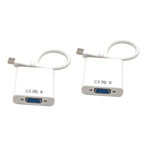 jojofuny 2pcs Mini Displayport to Vga Cable Male to Female Adapter Foil Shielding for Projector