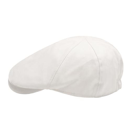 Image of ZLYC Men Cotton Flat Cap Summer Scally Ivy Gatsby Newsboy Beret Driver Cabbie Hunting Hat