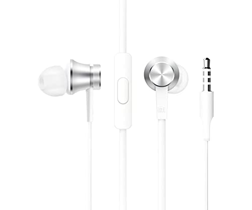 TPCmobile Écouteurs Mains Libres pour Intra-Auriculaires Xiaomi Mi Basic Piston 3,5 mm - Argent
