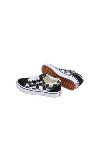 Image of Vans Kids Unisex Old Skool (Little Kid), Logo Check Black /White, 12.5 Medium
