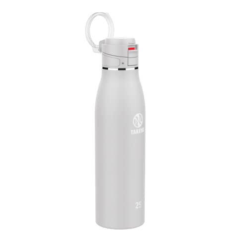 Image of Takeya Traveler Stainless Steel Travel Coffee Mug with Flip-Lock Lid (25 oz, Dodgeball Grey) - Leakproof Insulated Mug for Coffee & Tea