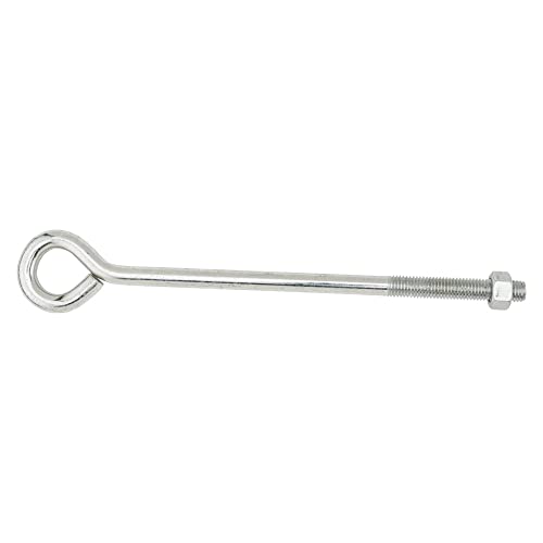 Image of National Hardware N347-708 2160BC Eye Bolt Zinc Plated Steel Wire Construction 5 /8 in x 14 in 560 lbs Safe Working Load for Home Industrial Applications Interior Exterior