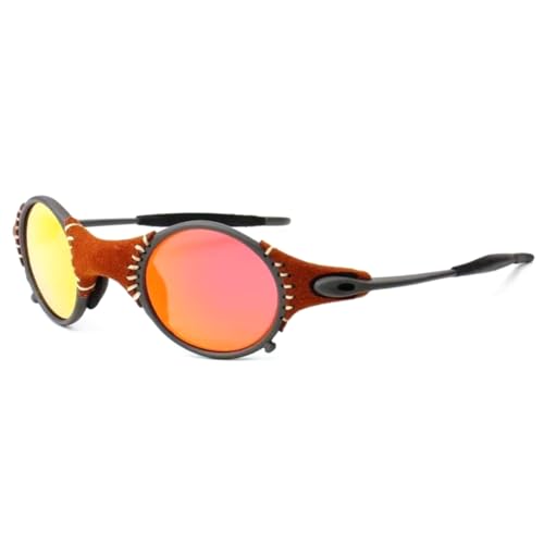 OSJYEGWスポーツメガネレトロラウンドフレームスタイル屋外サイクリングレジャーレッドのための普遍的な男性女性