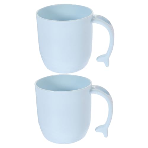 STOBAZA 2pcs Dolphin Toothbrush Storage Cups Reusable Bathroom Mouthwash Drinking Cups Cute Design for Boys and Girls Easy to Clean Bathroom Accessories