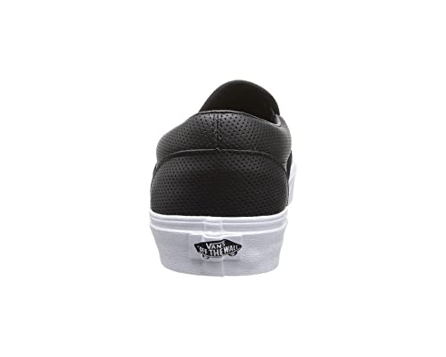 Vans Vans Unisex-Adult Perf Leather Slip-On Shoes (Black/White - 7 Men/8.5 Women)