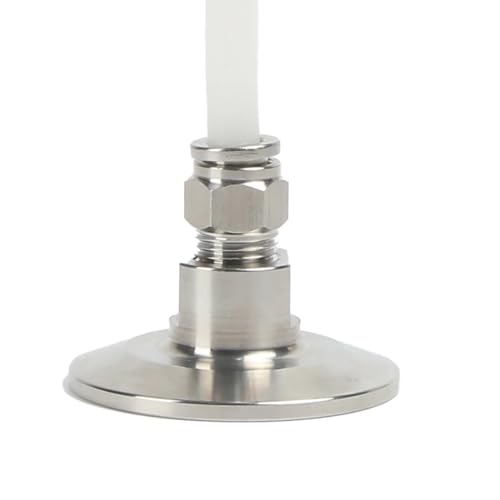 Raccord cannelé PC6mm en acier inoxydable SS304 robuste avec bride TC50.5