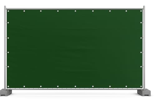 EraGreen Bauzaunplane 176 x 341 cm - grün Sichtschutz-Plane & Abdeckplane für Bauzaun wasserdicht reißfest & langlebig aus 160 g/m PE-Gewebe mit Ösen