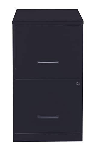 Oficina, Home Studio Mobile Archivero con Llave Vertical Metálico Económico 2 Gavetas Tamaño Carta Armado Color Negro Hirsh