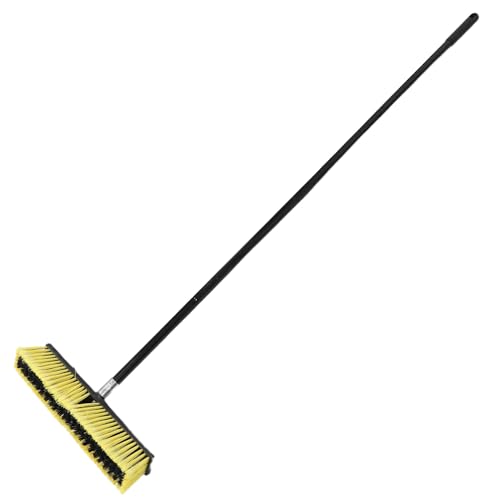 SEWOART Heavy Duty Outdoor Push Broom Aluminum Alloy Deck Sweeper Brush for Driveways Sidewalks Gardens Lightweight Floor Cleaning Broom with Threaded Head for Efficient Street Sweeping