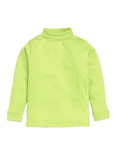 Image of Baba & Baby Kids Highneck Turtle Neck Cotton t-Shirt for Boys for Boys and Girls (4 Years-5 Years, Lime Green)