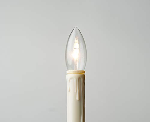 Celestial Lights Set Of Four Adjustable Height Battery Operated Led Window Candles With Daily Timer Ivory Candle Stick. (Brushed Nickel) #TOP2
