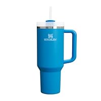 STANLEY Quencher H2.0 Flowstate Tumbler 0.89L - Cold for 9 Hours - Iced for 40 Hours - Metal Water Bottle with Straw, Handle and Lid - Dishwasher Safe - Travel Mug for Cold Drinks - Azure