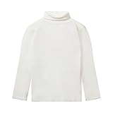 Mud Kingdom Little Boy Girl Thermal Turtleneck Tee with Ribbed Knit Design Cozy Base Layer White Size 7-8