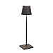 Produktbild Zafferano Poldina Pro Micro Kabellose LED-Tischlampe Aufladbar - Dimmbare Touch Akku Lampe für Innen und Außen IP65 - Lichtfarbtemp. 2200-2700 - 3000K - Aluminium H27,5 (Dunkelgrau)
