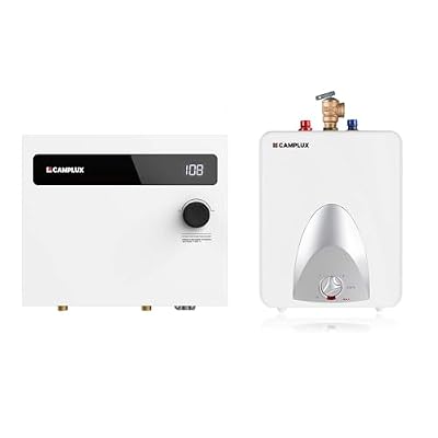 CAMPLUX 14kW Electric Tankless Water Heater and 2.5 galllons Mini Tank Water Heater