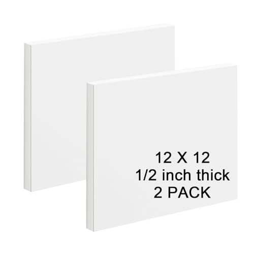 Image of HDPE Sheet 1 /2-2PCS 12 inch x 12 inch High Density Polyethylene Sheets with Protective Film 1 /2 Thick HDPE Plastic Sheet Board Solid Plastic Block for Flat Panel DIY Projects Machining Home (White)