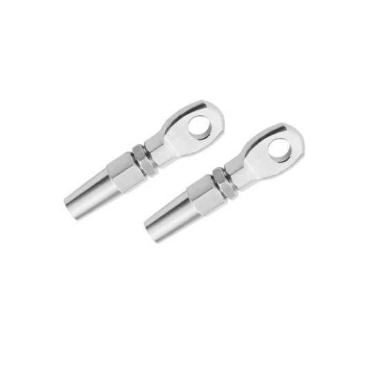 2 pcs T316 Stainless Steel Swageless Eye Terminal for 1/8" Cable Railing