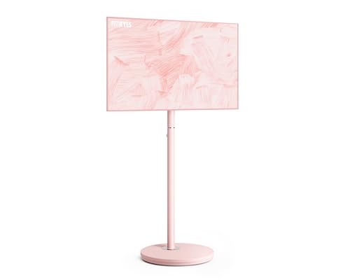 FITUEYES Design TV Ständer Rollbar für 24-48 Zoll Fernseher Mobiler TV Standfuss höhenverstellbar Modern minimalistisch Fernsehständer für Wohnung Büro Heim