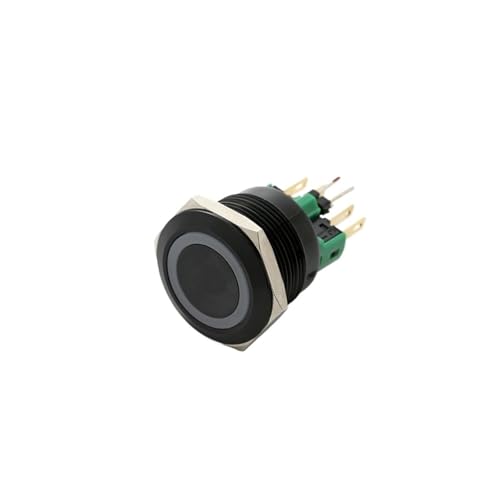 Interrupteur bouton-poussoir 22mm PM221F-11E/RGB/24V noir momentané