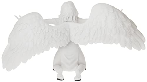 Design Toscano PD2704 Pray for Peace Angel Figurine Statue, 23 cm, Bonded Marble Polyresin, White