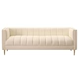 Cream Velvet Upholstered Bed Bench, Modern Entryway Ottoman, End of Bed Stool for Bedroom & Living Room, Soft Fabric Accent Chair(120CM)
