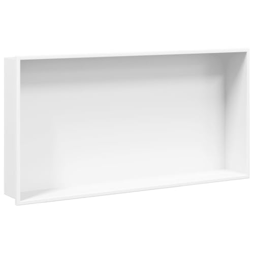 vidaXL Hornacina Ducha Acero Inoxidable Blanco Mate 62x32x9 cm, hornacina de baño, hornacina en el baño, hornacina de Ducha de Acero Inoxidable