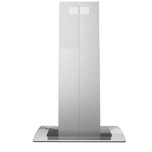 Akdy RH0680 30 Inch Island Mount Range Hood, 3-Speed Fan And Led Lights In Stainless Steel With Tempered Glass thumb #3