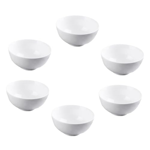 OFFSCH Lot De 6 Bols à Riz En Porcelaine Blanche 10 Cm, Empilables, Pour Restaurant Et Maison, Récipient Polyvalent Pour Riz, Soupe Et Salade, Usage Quotidien