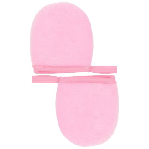 VALICLUD Guantes Aplicadores de Felpa para Loción y Aceite Bronceador 2 Unidades Rosa Guante Autobronceador para Aplicar Crema Solar y Masaje Corporal Herramienta para Bronceado y