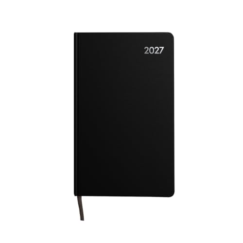 Idena Taschenkalender 10 x 16,5 cm, Kalender 2027, Schwarz