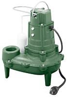 Zoeller 266-0004, Model E266, Waste-Mate 260 Series, Sewage Pump, 1/2 HP, 230 Volts, 1 Phase, 5.5 Amps, 2" NPT Discharge, 115 GPM Max, 20ft Max Head, 15 ft Cord, Manual