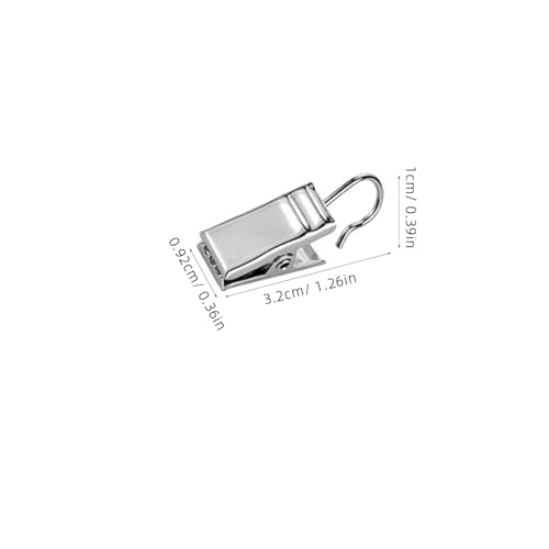 Anillas para cortinas de hierro con clips resistentes Didiseaon plata de 100 uds 3
