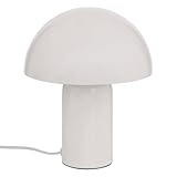 Atmosphera – Lampe Champignon Lito – Blanc - Métal – H24,5 cm – Douille E27 – Secteur – Style Rétro et Design – Idéale Chambre, Salon, Bureau – 25W Max