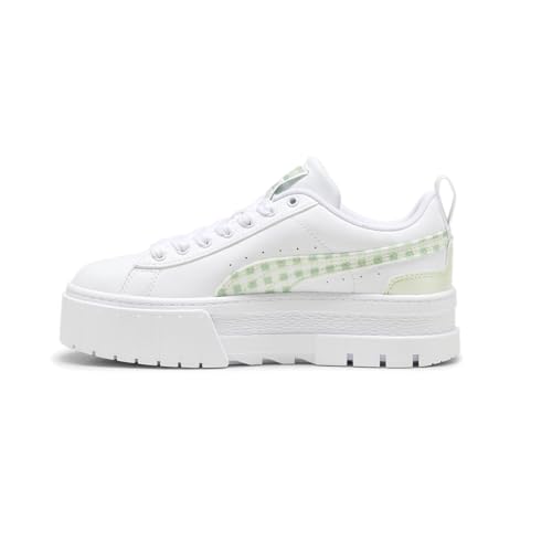 PUMA Kids Girls Mayze Gingham Cozy Lace Up Sneakers Shoes Casual - Green, White3