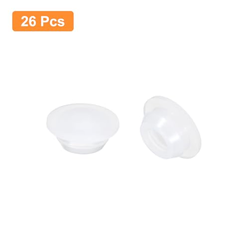 Image of uxcell 26 Pcs Silicone Plugs, Rubber Round Snap in Locking Hole Plugs for 10-10.5mm Hole, Hole Stoppers Waterproof Hole Plug for Metal Tube, Furniture End Caps Inserts, Clear