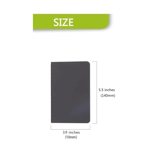 Carnet de poche lot de 6 mini journaux lignés 9.9x14 cm couverture souple noire