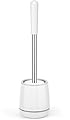 Toilet Brush, Toilet Brush and Holder with 304 Stainless Steel Handle, Space Saving Toilet Bowl Brush for Storage, Durable Bristles Toilet Scrubber for Bathroom Cleaning (1, White)