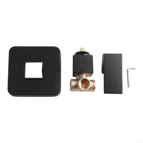 HOHOVYVY Robinet mélangeur encastré en laiton massif pour eau chaude et froide, montage mural, design carré, noir 1/2 (noir)