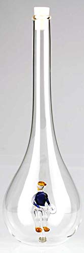 Handgefertigte Glasflasche mit Tennisspieler-Nachbildung aus Glas im Inneren, tolle Geschenkidee für Tennispieler zu Geburtstag, Weihnachten, Lieferung leer mit Korken, GrußflascheTurniere Cover