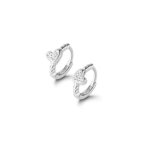 Boucles d'oreilles cœur zircon anti-perte élégantes pour fête