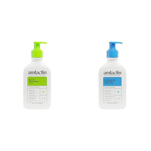 Image of AmLactin Daily Moisturizing Lotion for Dry Skin (7.9 oz) and AmLactin Intensive Healing Body Lotion for Dry Skin (7.9 oz)