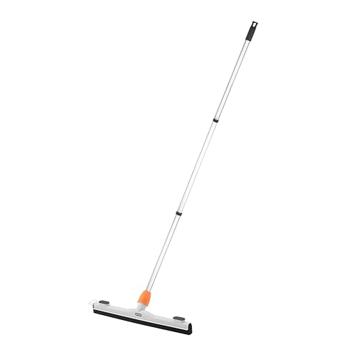 Image of Superio Floor Squeegee for Concrete, Tile, Laminate, Bathroom Floor - 48 inch Handle - 18 inch Foam Window Squeegee