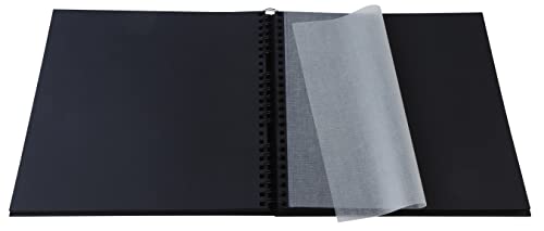 Exacompta 15119E MILANO Spiral-Fotoalbum 360 Fotos 60 schwarze Seiten Format 32 x 32 cm Einband aus schwarzem Papier mit Textileffekt Fenster zur individuellen Gestaltung FSC® zertifiziert