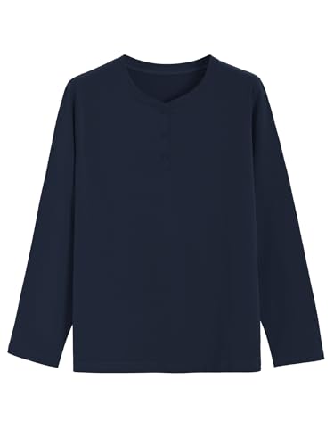 Latuza Women's Petite Pajama Set Petite Length Henley Shirt Flannel Pants2