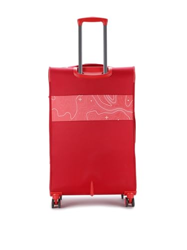 Image of Topo Celeb Large Check-in Luggage - Spacious Softside Travel Suitcase, 8-Wheel Spinner Trolley with TSA Lock & 2500-Day Warranty - Large (Red)