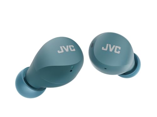 JVC, Cuffie Bluetooth HA-Z66T, Bluetooth 5.1, Resistenti agli Schizzi IPX4, Dimensioni Ridotte, Cuffie Wireless con Batteria Fino a 23 ore, Accensione/Spegnimento Automatico, Azzurro