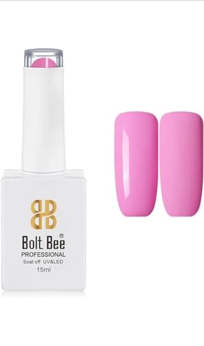 Image of Bolt Bee Paster Hot Pink Color Gel Nail Polish Soak Off UV Gel DIY at Home 15ML Manicure Salon Nail Art